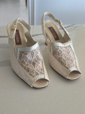 Pierjordano Made In Italy Leather Dress Sandals With Mesh Insert